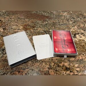 Gucci Silver Box with Red Horsebit Jumbo Playing Cards